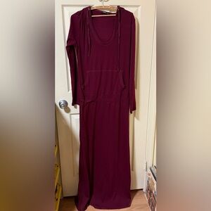 PattyBoutik Burgundy Long Sleeve Dress